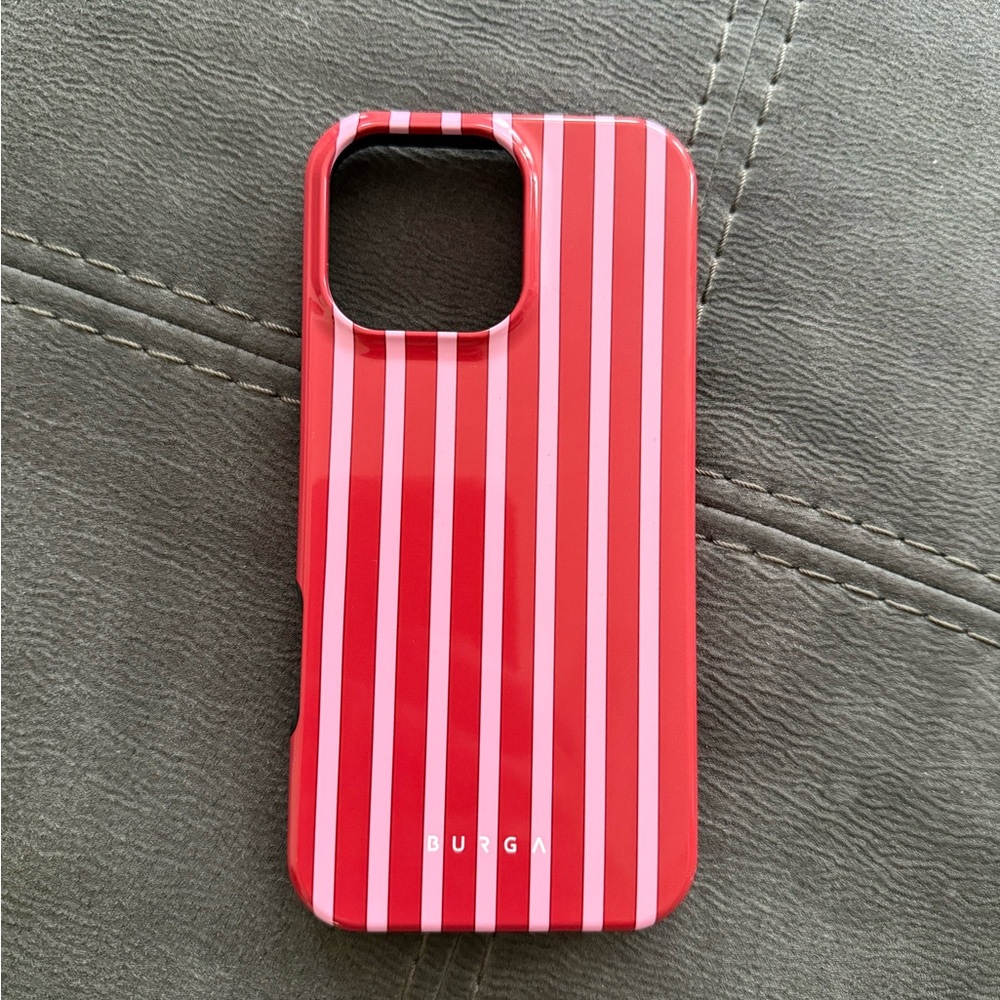 Burga Red and Pink Striped Phone Case